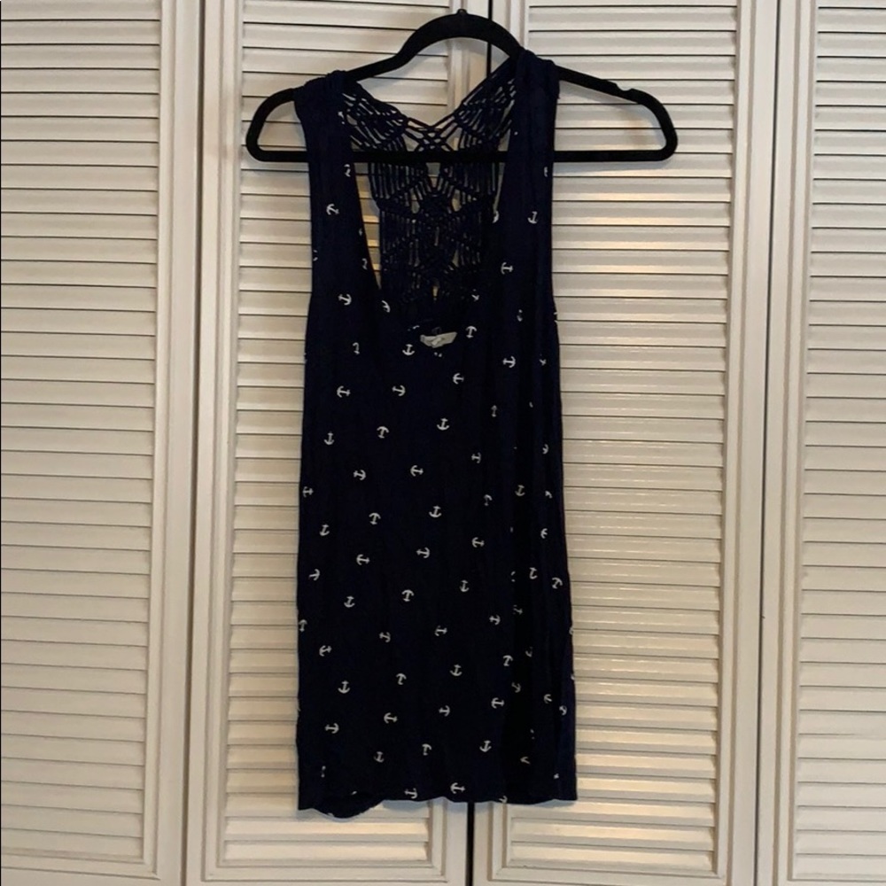 Navy Top with Anchors.